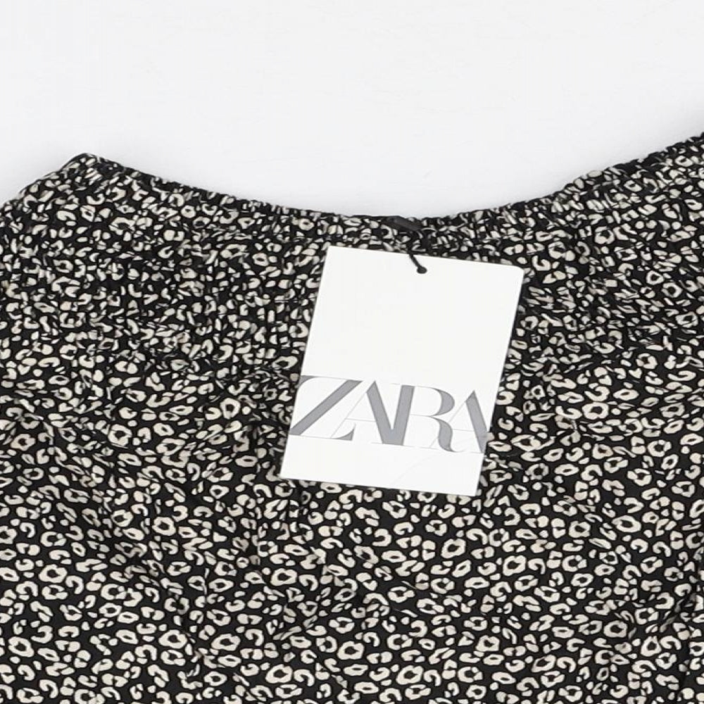 Zara Girls Multicoloured Geometric Viscose Flare Skirt Size 13-14 Years Regular Pull On