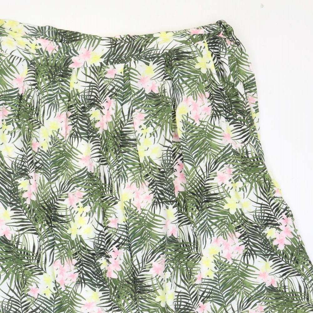 Yours Womens Multicoloured Floral Viscose Swing Skirt Size 20