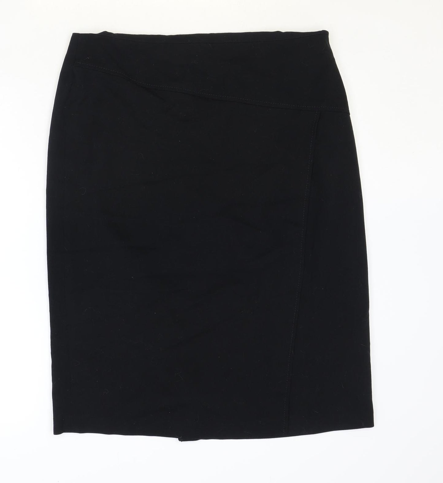 Marks and Spencer Womens Black Polyester Straight & Pencil Skirt Size 16 Zip