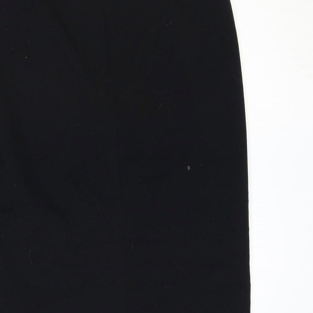 Marks and Spencer Womens Black Polyester Straight & Pencil Skirt Size 16 Zip