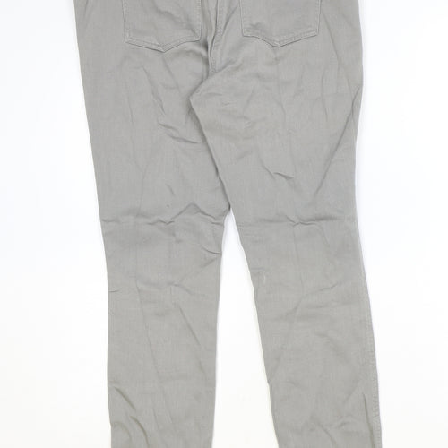 NEXT Womens Grey Cotton Skinny Jeans Size 14 Regular Zip