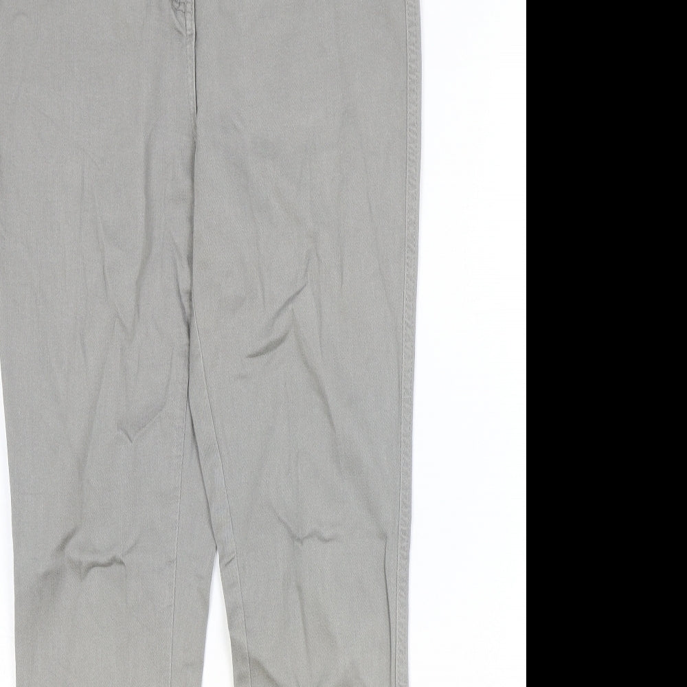 NEXT Womens Grey Cotton Skinny Jeans Size 14 Regular Zip