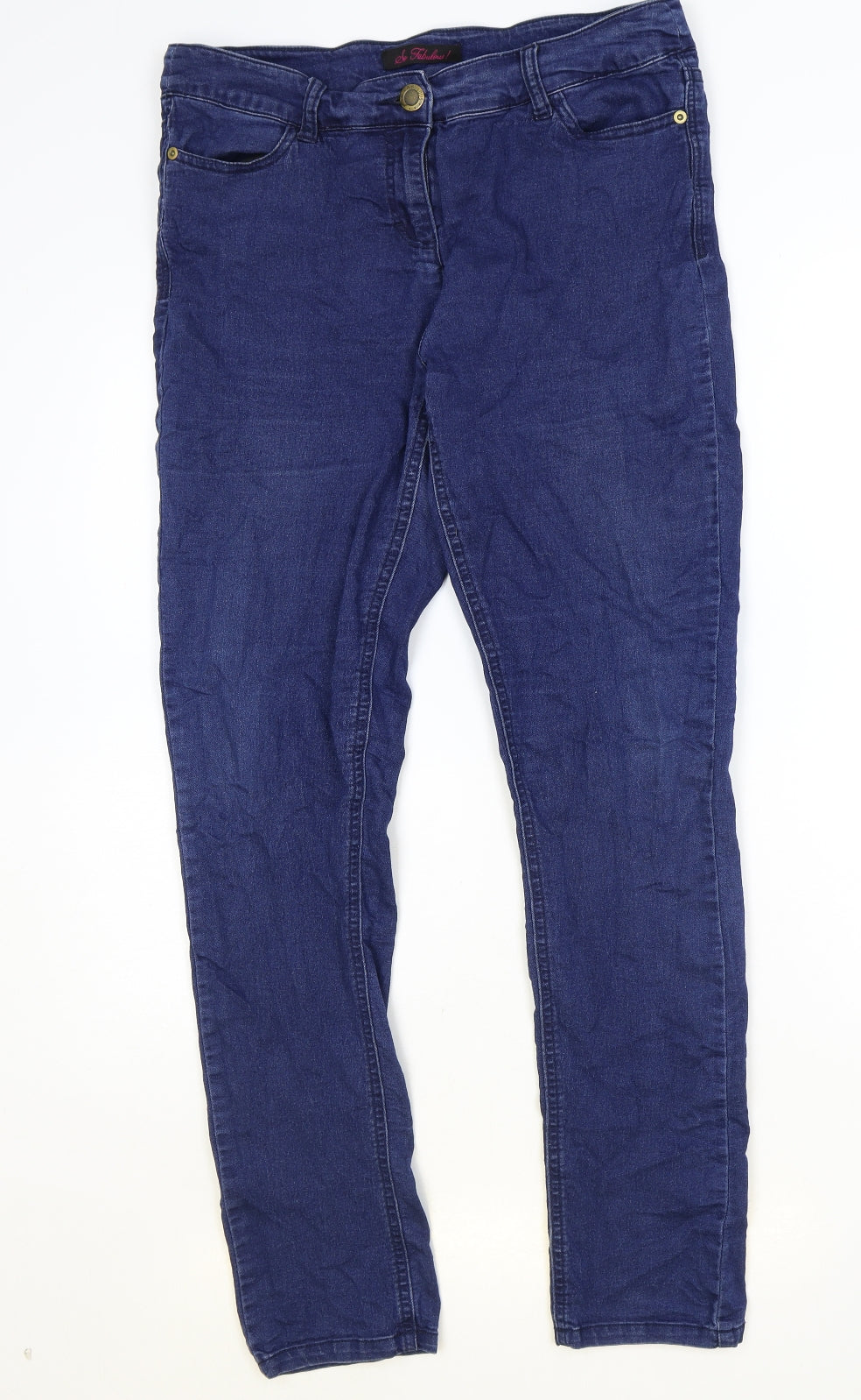 So Fabulous Womens Blue Cotton Skinny Jeans Size 16 Regular Zip