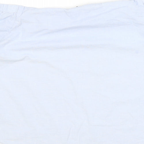 New Look Womens Blue Cotton Basic Blouse Size 8 Off the Shoulder - Bardot