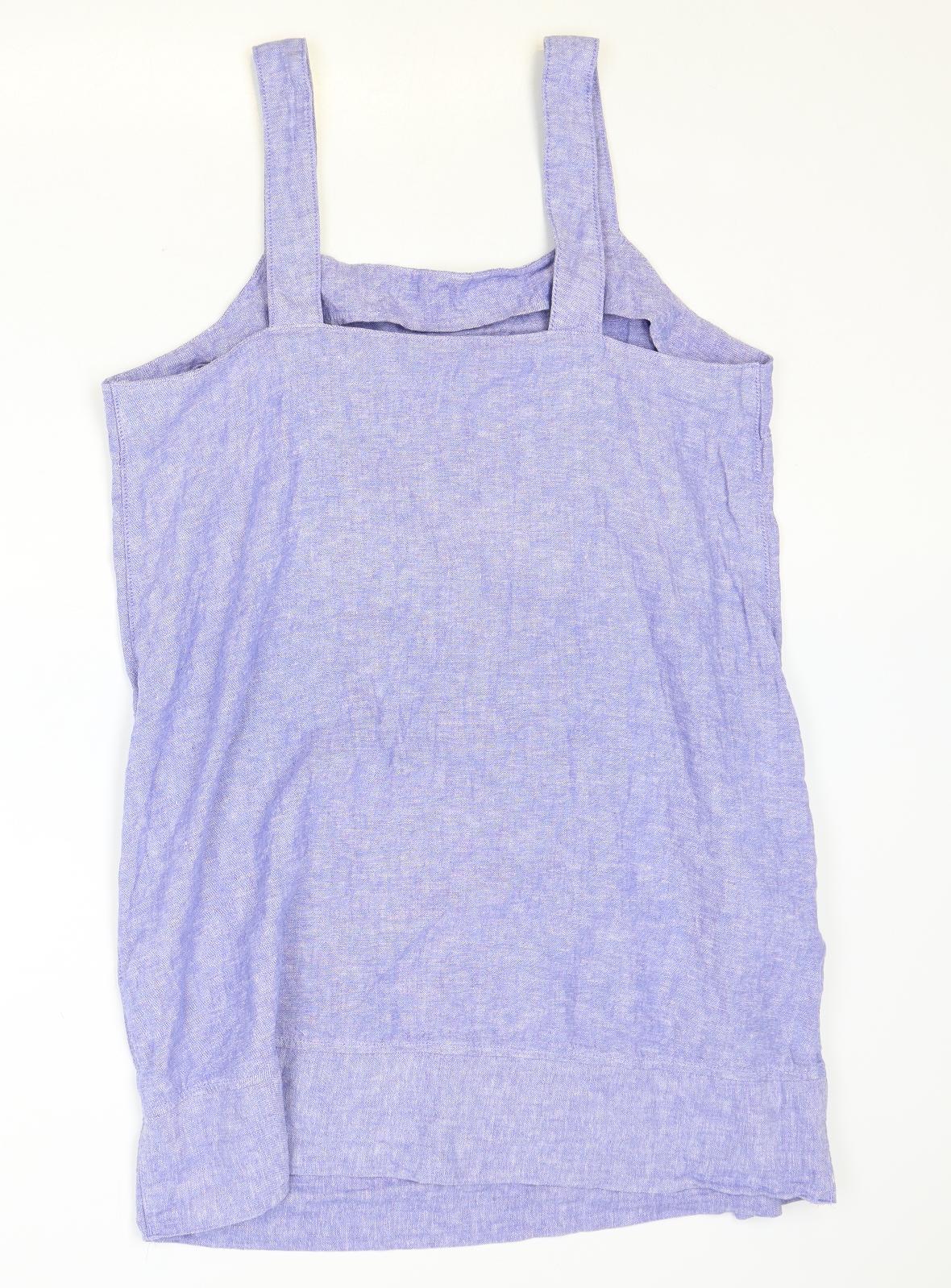 Papaya Womens Blue Linen Slip Dress Size 18 Square Neck Pullover