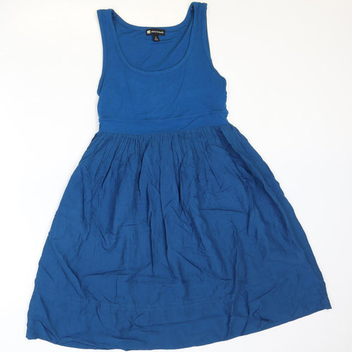 Valerie Bertinelli Womens Blue Viscose Tank Dress Size M Scoop Neck Pullover