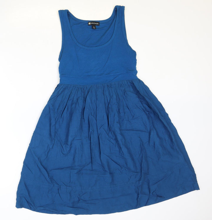 Valerie Bertinelli Womens Blue Viscose Tank Dress Size M Scoop Neck Pullover