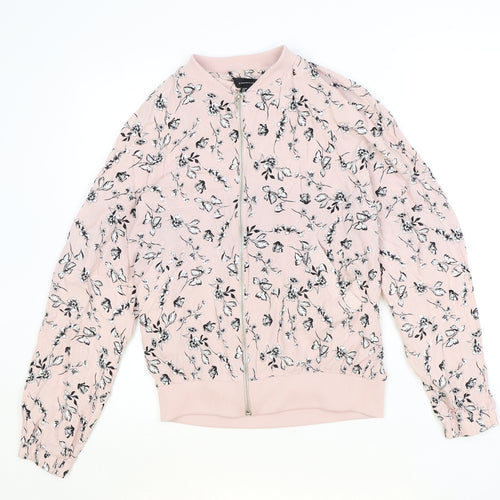 Atmosphere Womens Pink Geometric Varsity Jacket Jacket Size 14 Zip