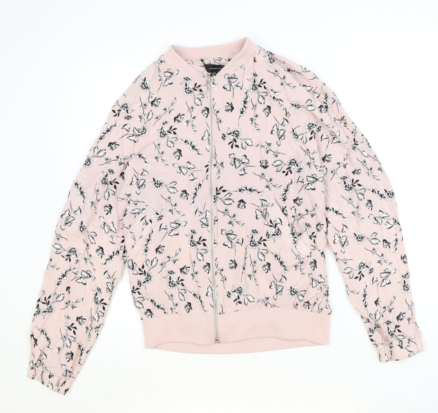 Atmosphere Womens Pink Geometric Varsity Jacket Jacket Size 14 Zip