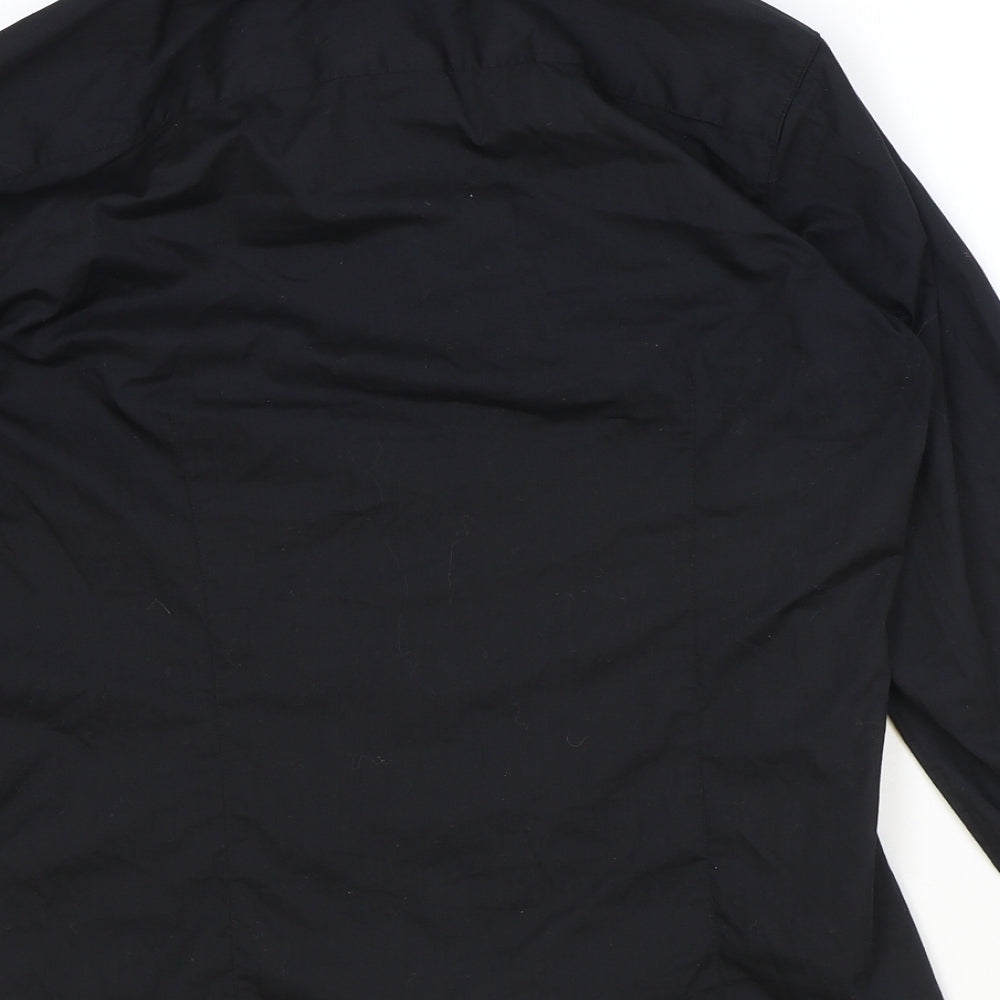 Kustom Kit Womens Black 100% Cotton Basic Button-Up Size 14 Collared