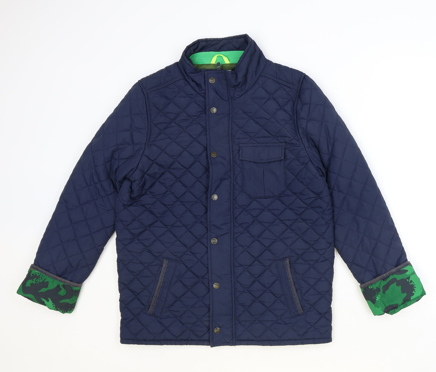 Fat Face Boys Blue Quilted Jacket Size 12-13 Years Zip