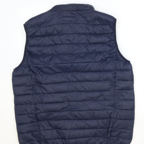 Cedar Wood State Mens Blue Quilted Waistcoat Size XL Zip
