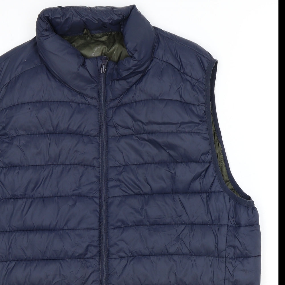 Cedar Wood State Mens Blue Quilted Waistcoat Size XL Zip
