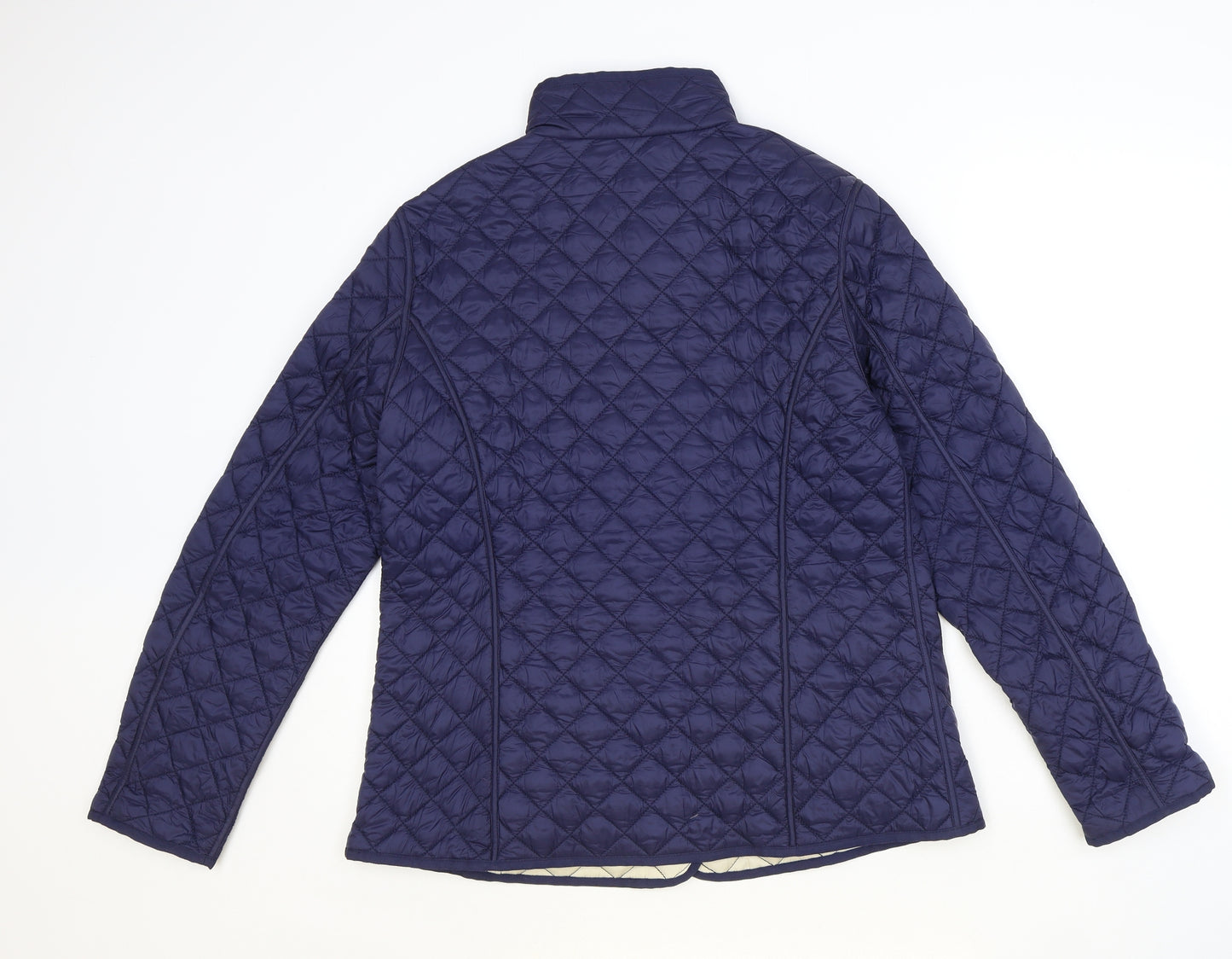 Norman Womens Blue Quilted Jacket Size 14 Snap