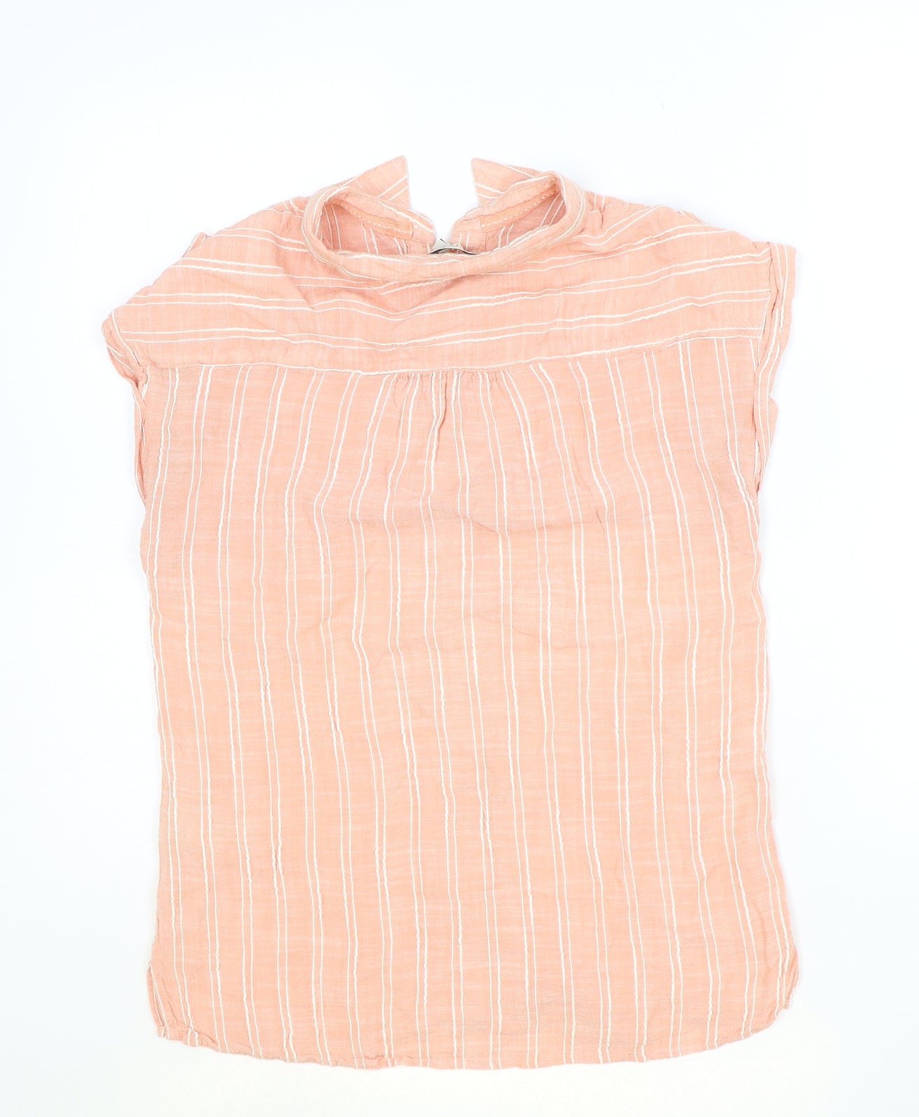 NEXT Womens Pink Striped Viscose Basic Button-Up Size 12 Collared