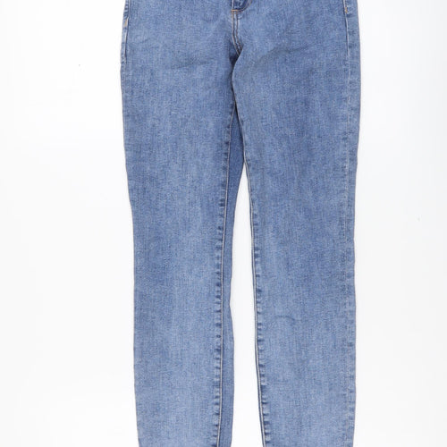 Mango Womens Blue Cotton Skinny Jeans Size 4 L28.5 in Regular Button