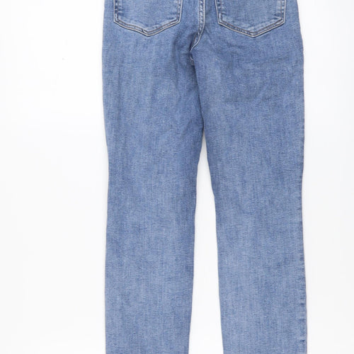 Mango Womens Blue Cotton Skinny Jeans Size 4 L28.5 in Regular Button
