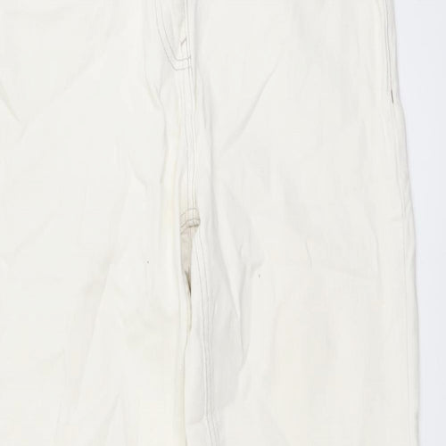 NEXT Womens Ivory Cotton Skinny Jeans Size 10 L29 in Regular Button