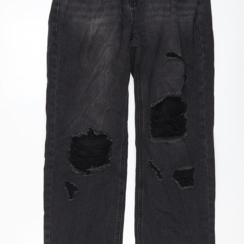 SheIn Womens Grey Cotton Straight Jeans Size M L30 in Regular Button