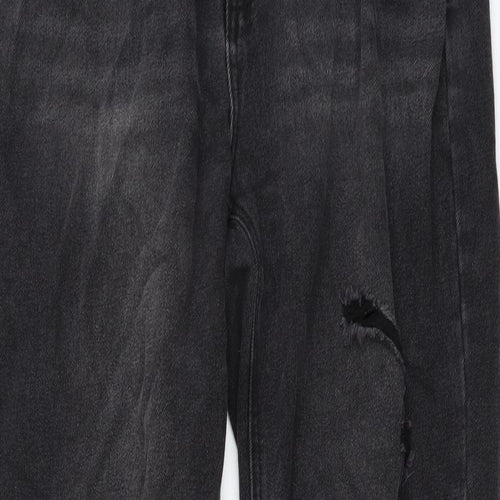 SheIn Womens Grey Cotton Straight Jeans Size M L30 in Regular Button
