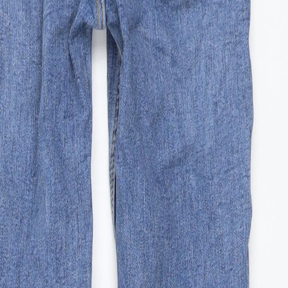 Zara Womens Blue Cotton Skinny Jeans Size 8 L28 in Regular Button