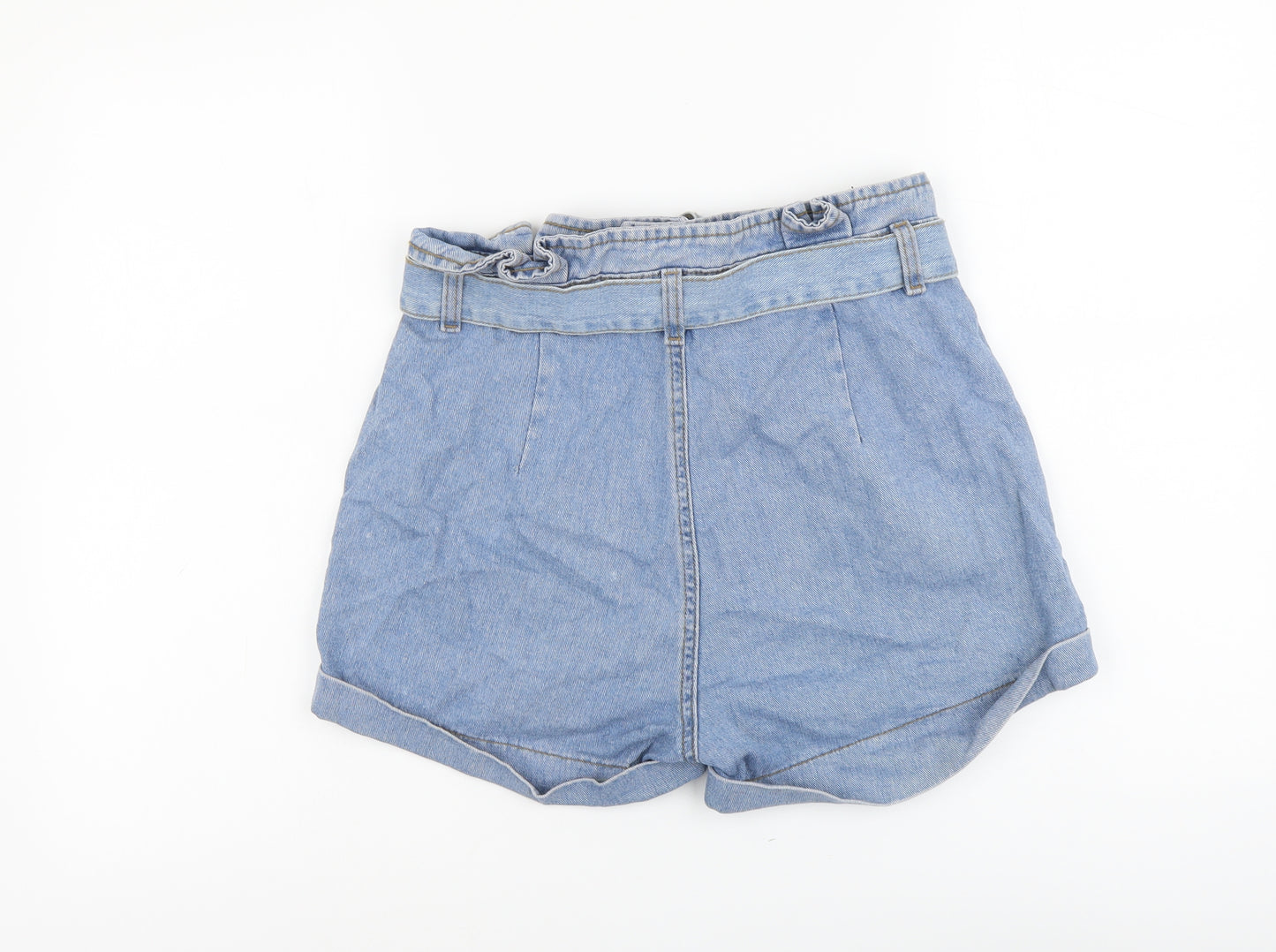 Denim & Co. Womens Blue Cotton Boyfriend Shorts Size 10 L3 in Regular Button