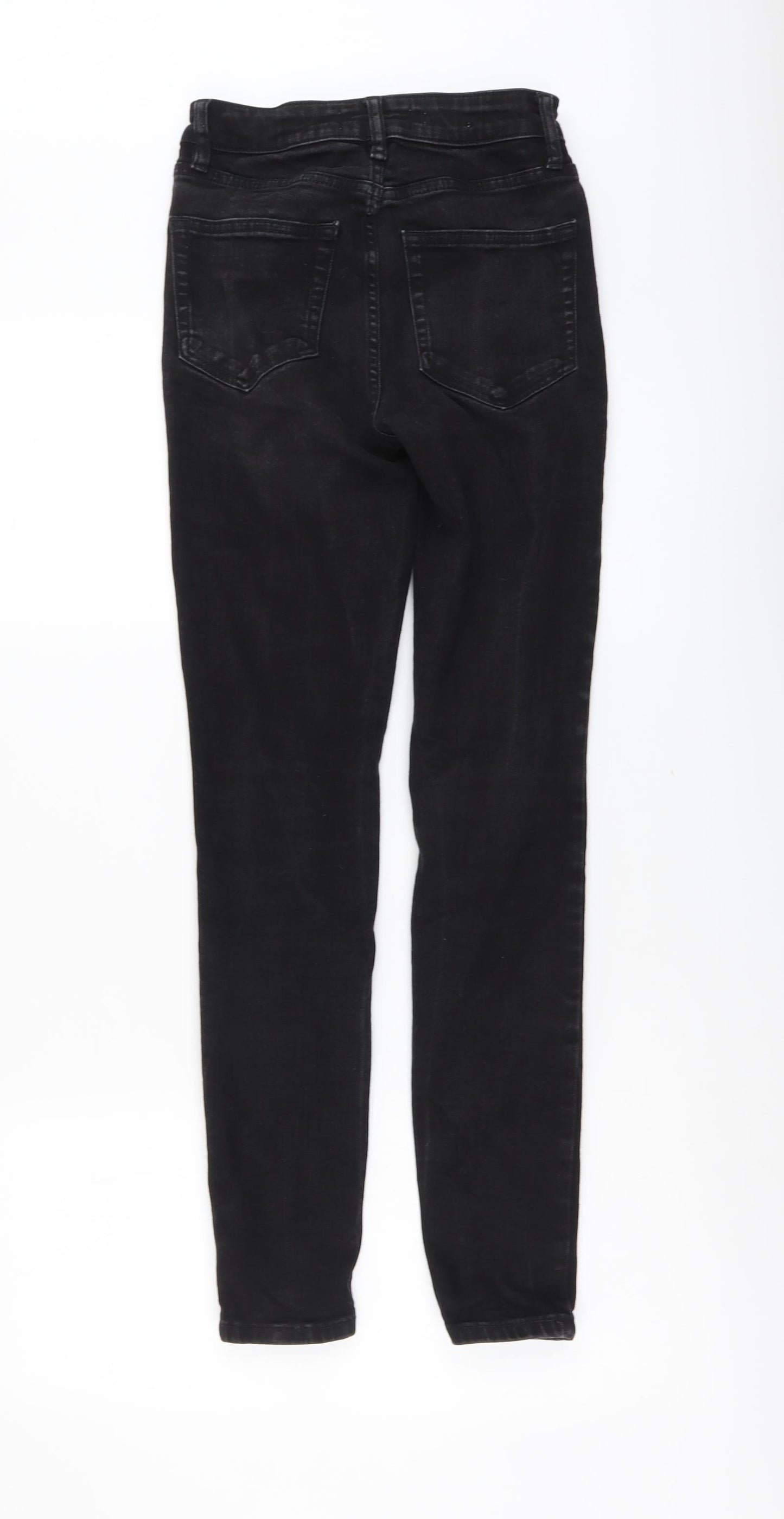 Mango Womens Black Cotton Skinny Jeans Size 4 L28 in Regular Button