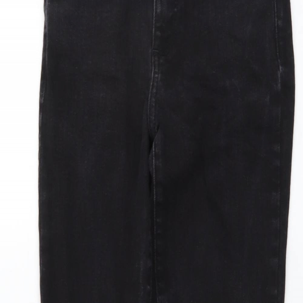 Mango Womens Black Cotton Skinny Jeans Size 4 L28 in Regular Button