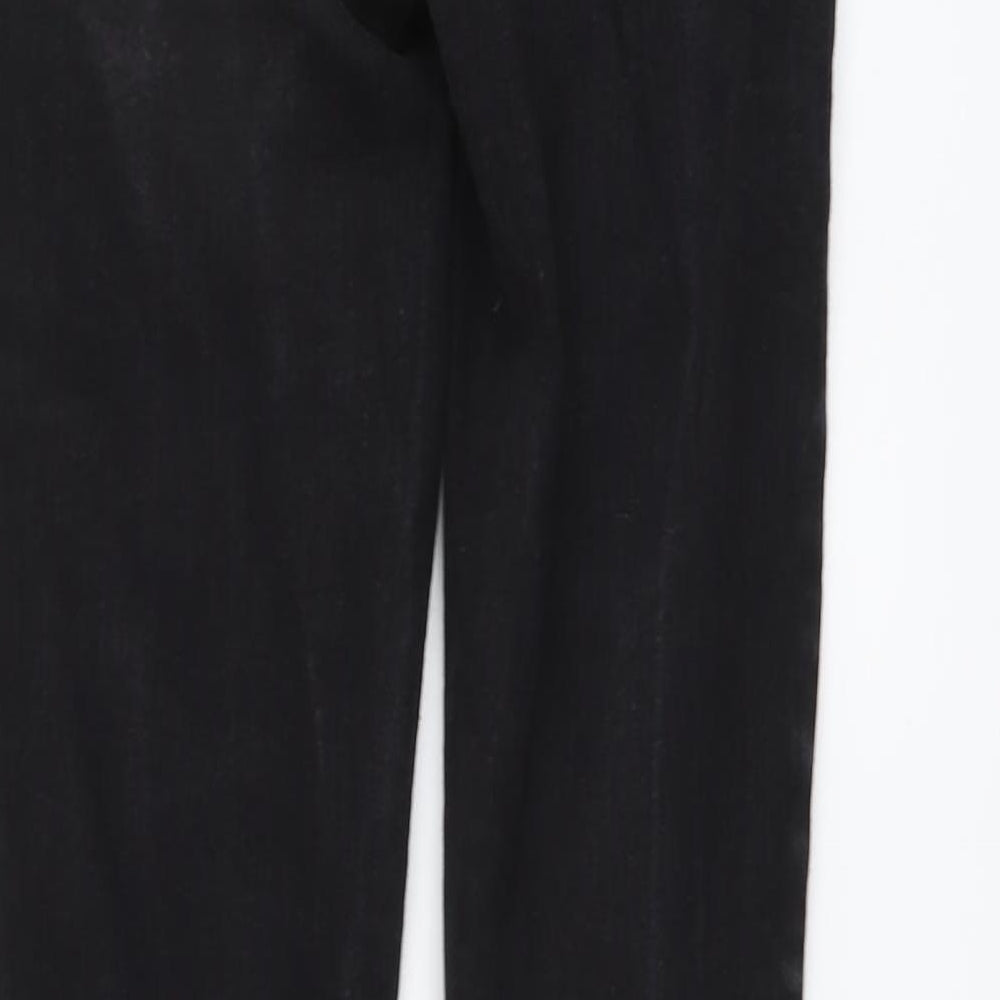 Mango Womens Black Cotton Skinny Jeans Size 4 L28 in Regular Button