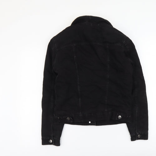 Denim & Co. Womens Black Jacket Size 6 Button