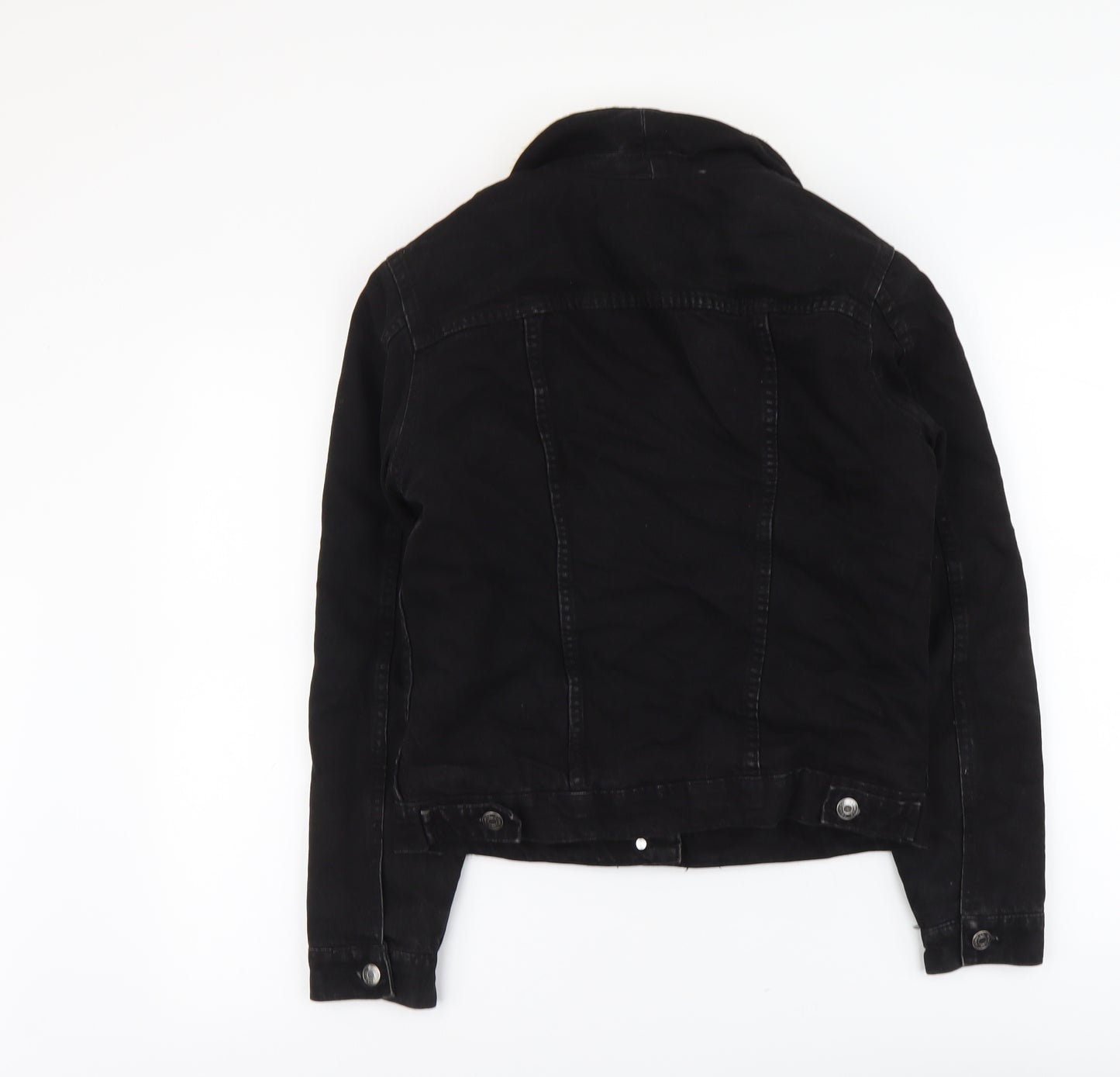 Denim & Co. Womens Black Jacket Size 6 Button