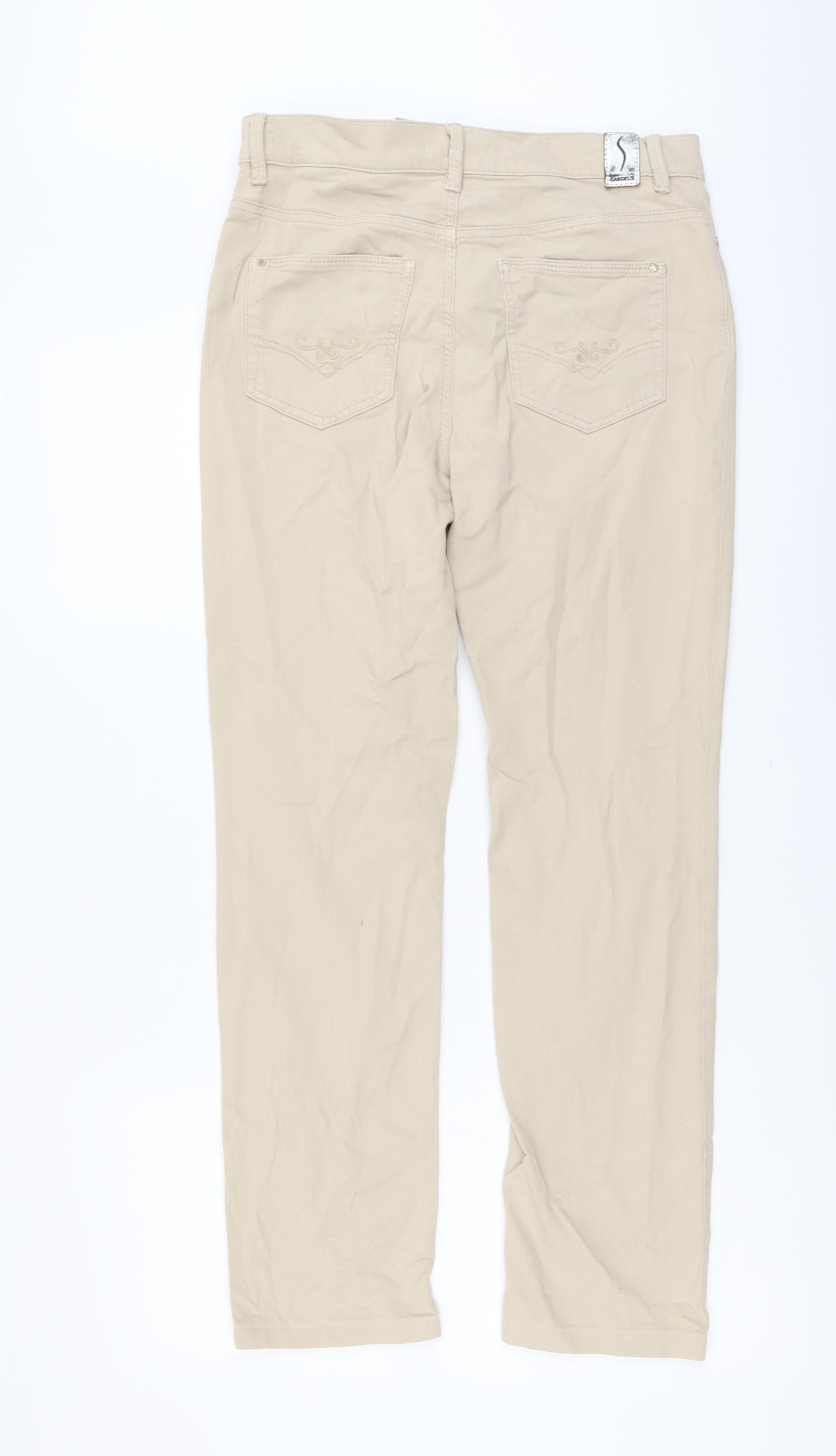Atelier Gardeur Womens Beige Cotton Straight Jeans Size 12 L29 in Regular Button