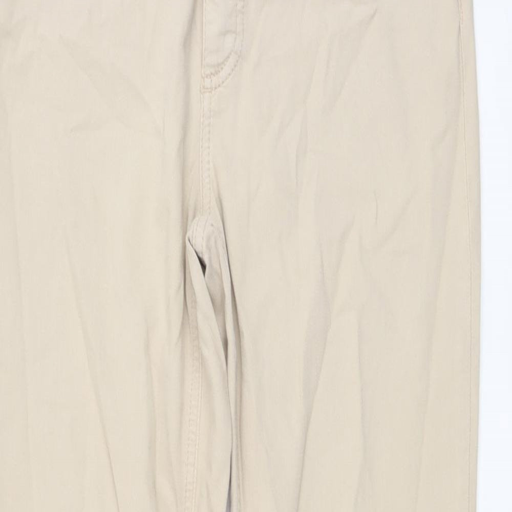Atelier Gardeur Womens Beige Cotton Straight Jeans Size 12 L29 in Regular Button