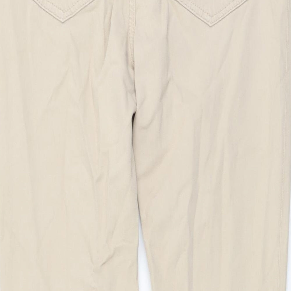 Atelier Gardeur Womens Beige Cotton Straight Jeans Size 12 L29 in Regular Button