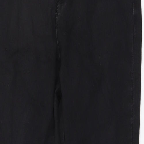 Miss Selfridge Womens Black Cotton Skinny Jeans Size 12 L26 in Regular Button