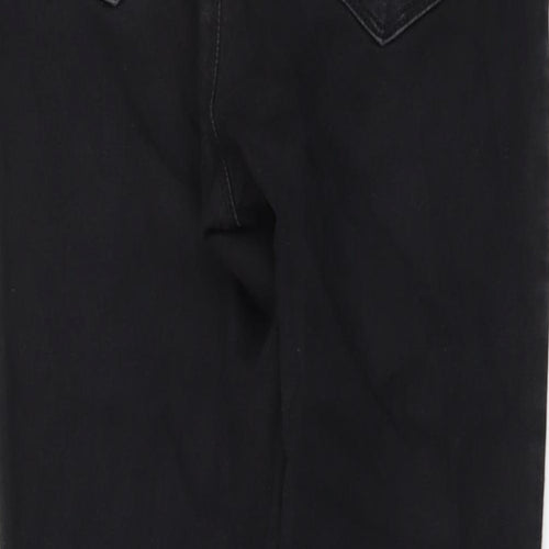 Miss Selfridge Womens Black Cotton Skinny Jeans Size 12 L26 in Regular Button