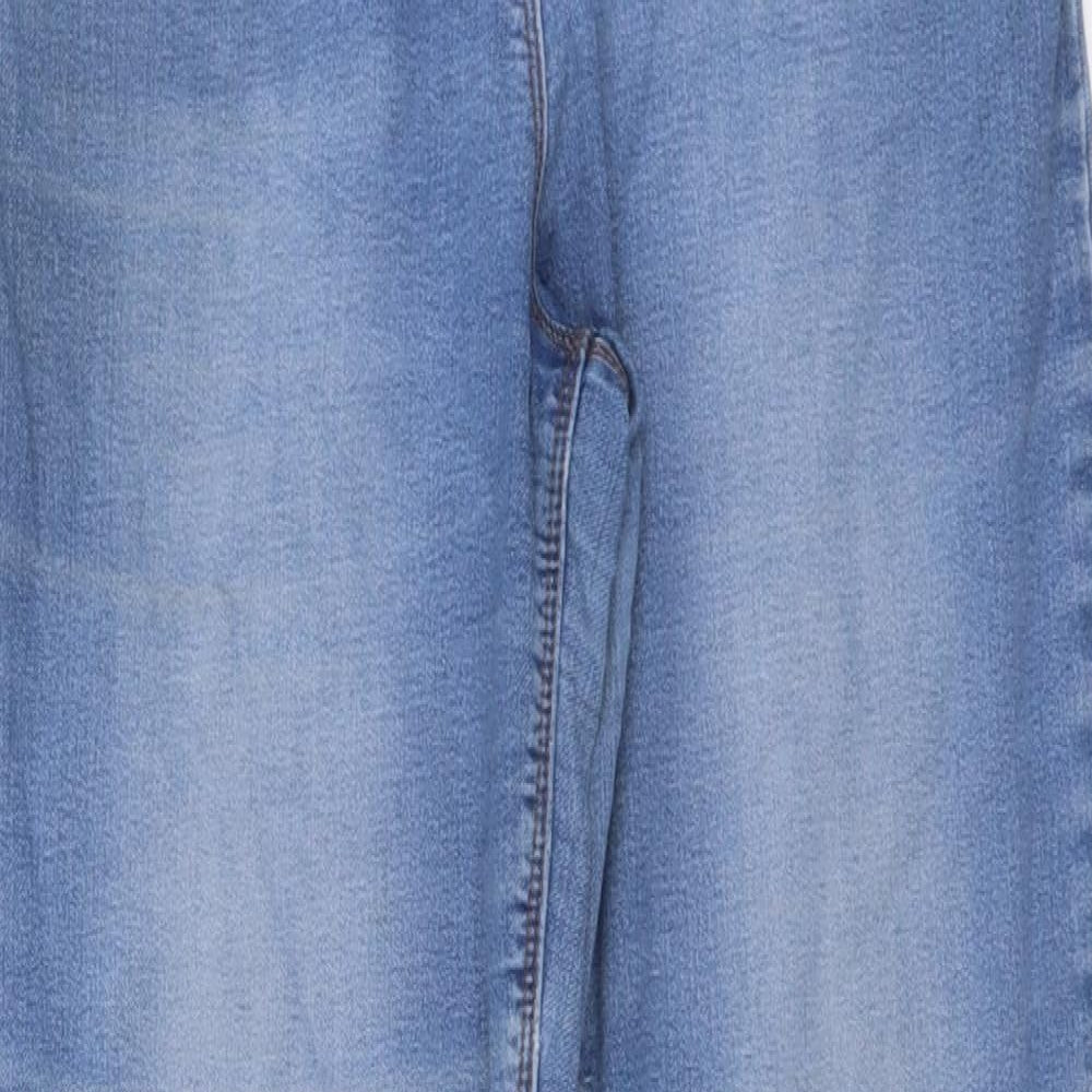 /Denim Womens Blue Cotton Straight Jeans Size 14 L30 in Regular Button