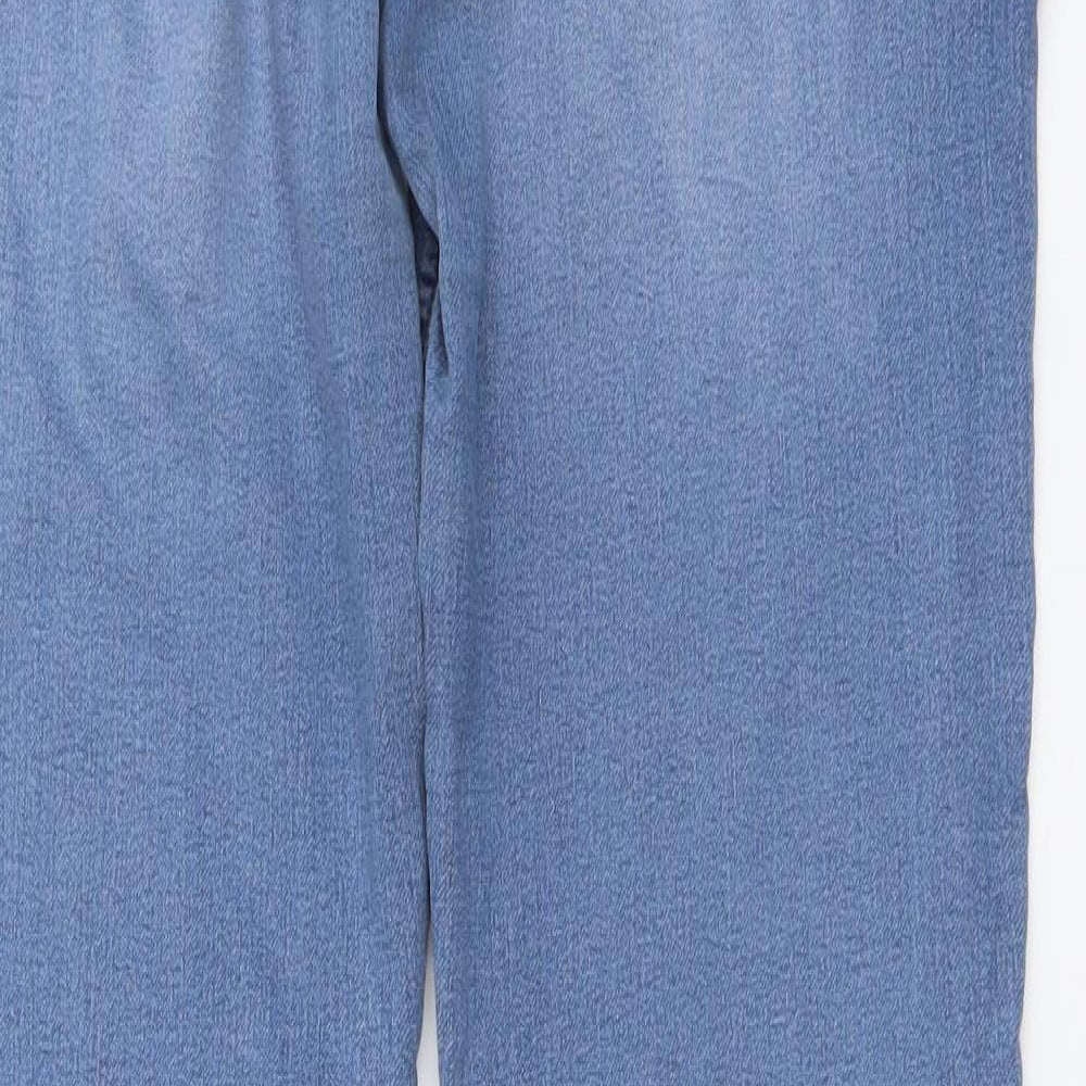 /Denim Womens Blue Cotton Straight Jeans Size 14 L30 in Regular Button