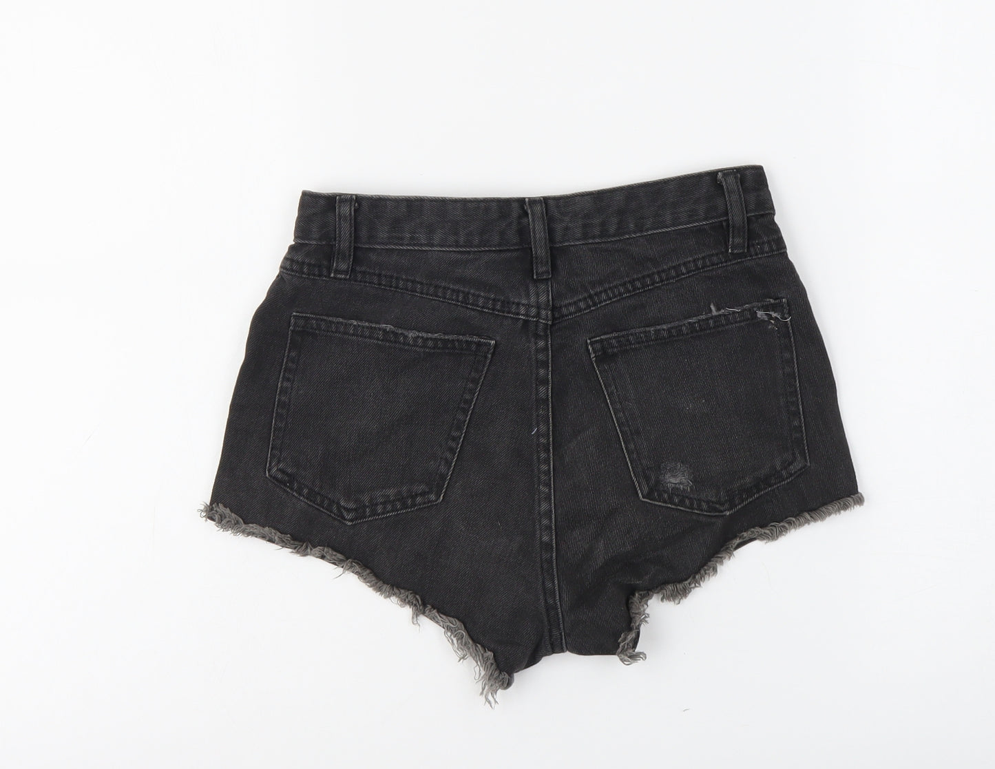 H&M Womens Grey Cotton Cut-Off Shorts Size 6 L3 in Regular Button