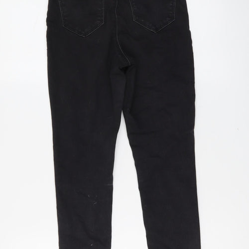 Missguided Womens Black Cotton Jegging Jeans Size 8 L26 in Slim Button
