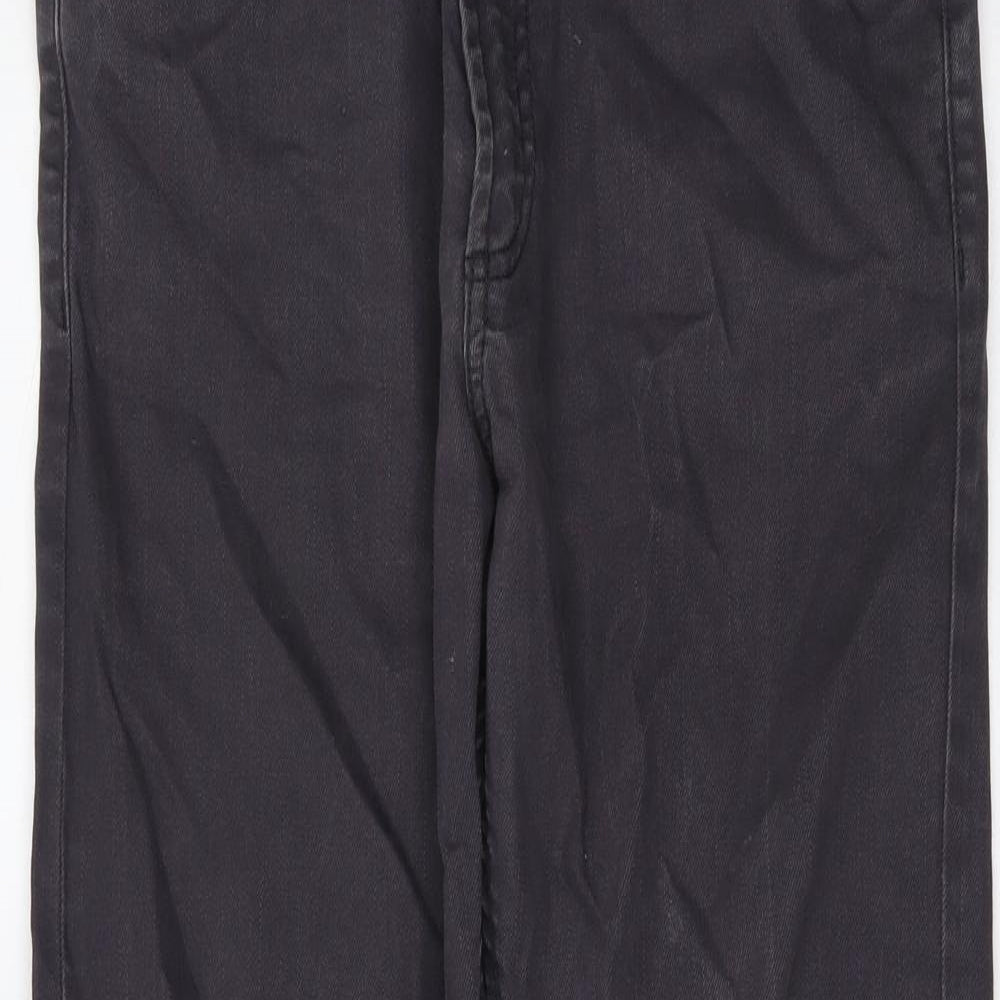Marks and Spencer Mens Grey Cotton Straight Jeans Size 30 in L33 in Regular Button