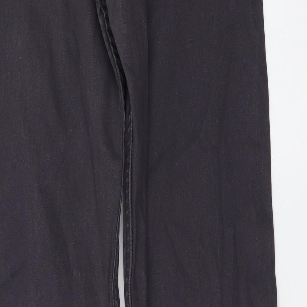 Marks and Spencer Mens Grey Cotton Straight Jeans Size 30 in L33 in Regular Button
