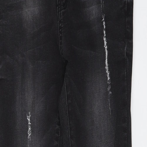 I-X London Womens Grey Cotton Skinny Jeans Size 10 L29 in Regular Button
