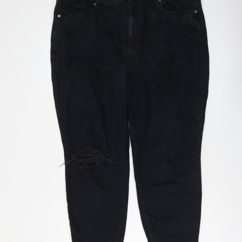 Old Navy Womens Blue Cotton Straight Jeans Size 18 L28 in Regular Button