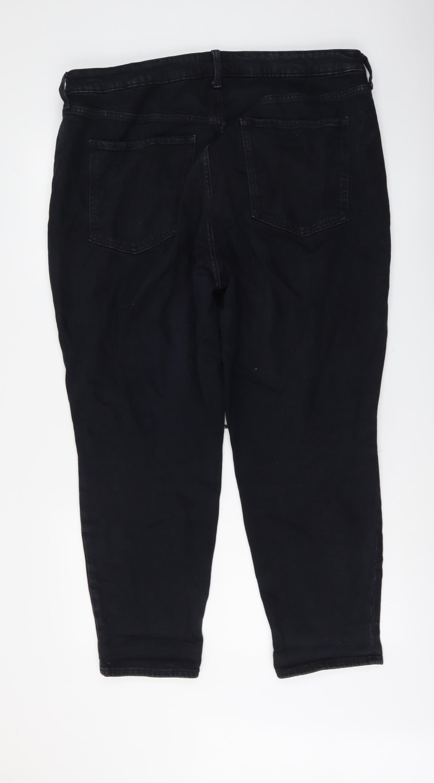 Old Navy Womens Blue Cotton Straight Jeans Size 18 L28 in Regular Button