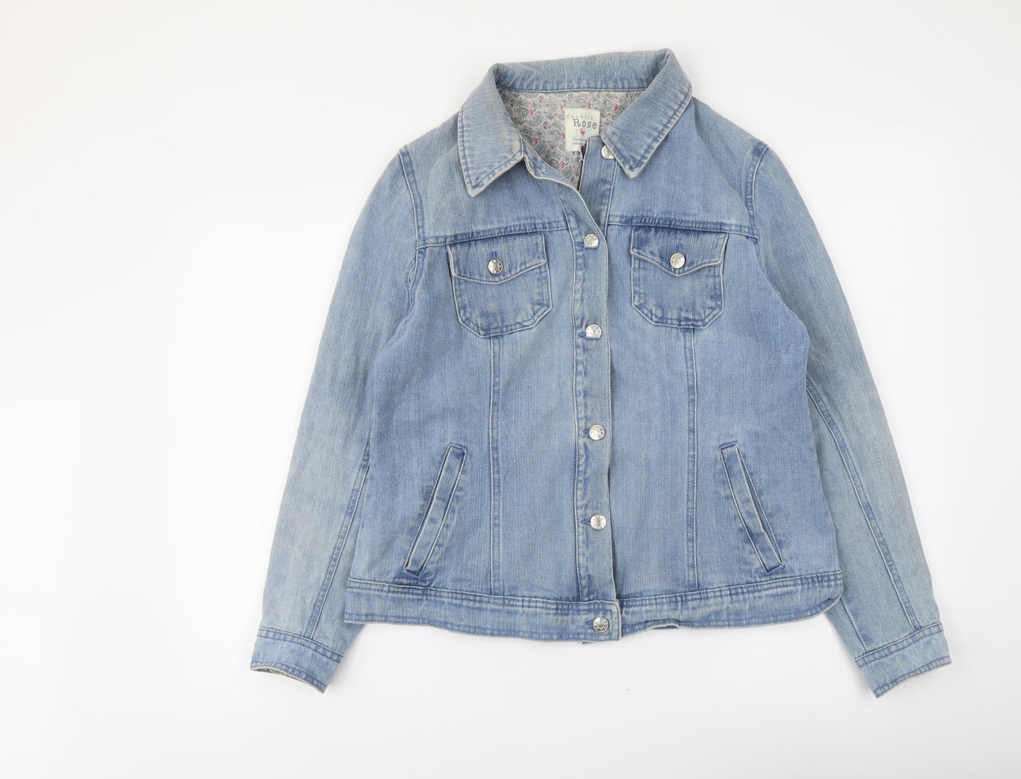 Country Rose Womens Blue Jacket Size 14 Button