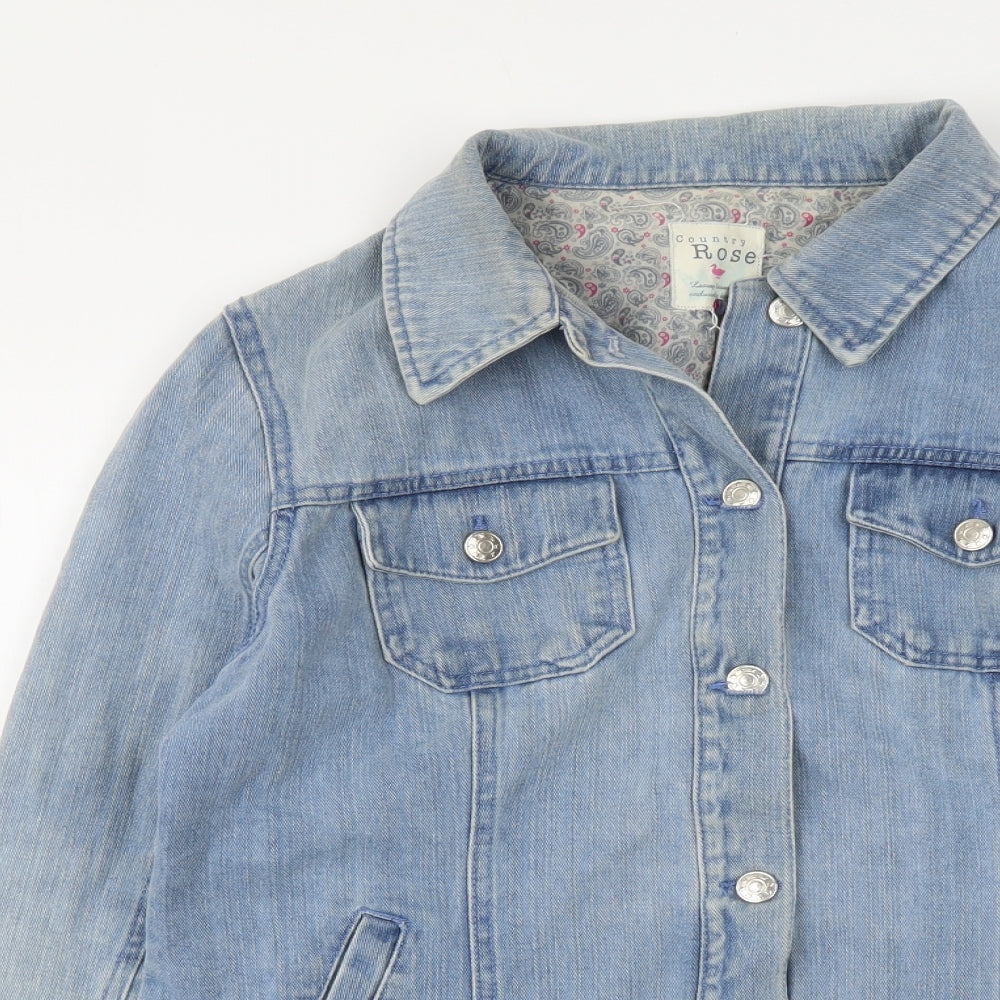 Country Rose Womens Blue Jacket Size 14 Button