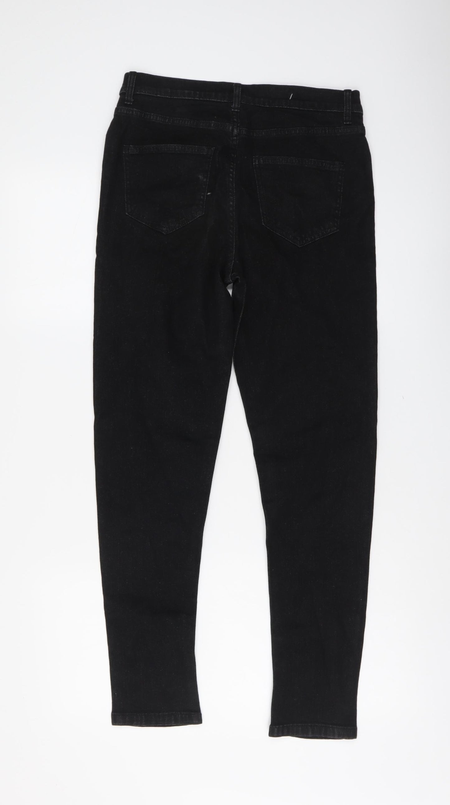 Marks and Spencer Womens Black Cotton Skinny Jeans Size 10 L29 in Regular Button