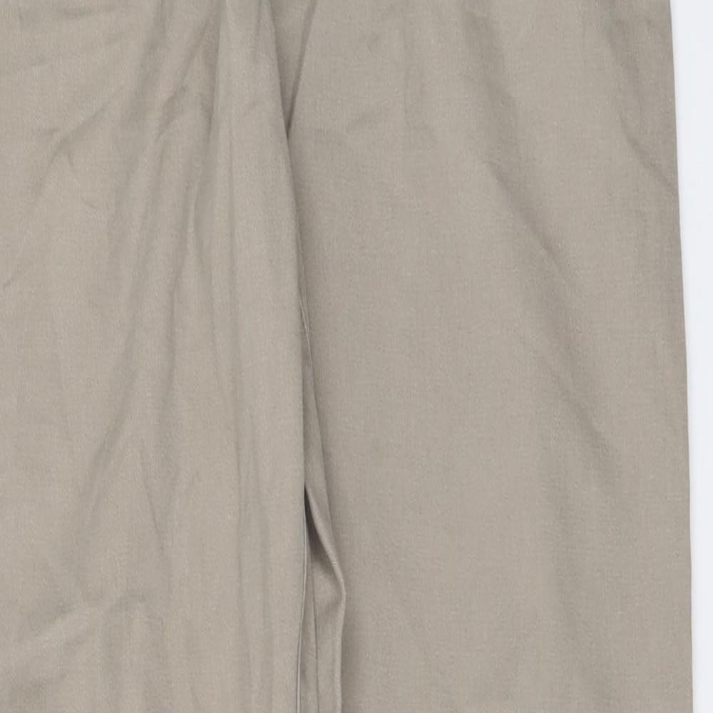 Tailoraedge Mens Beige Cotton Chino Trousers Size 34 in L32 in Regular Button