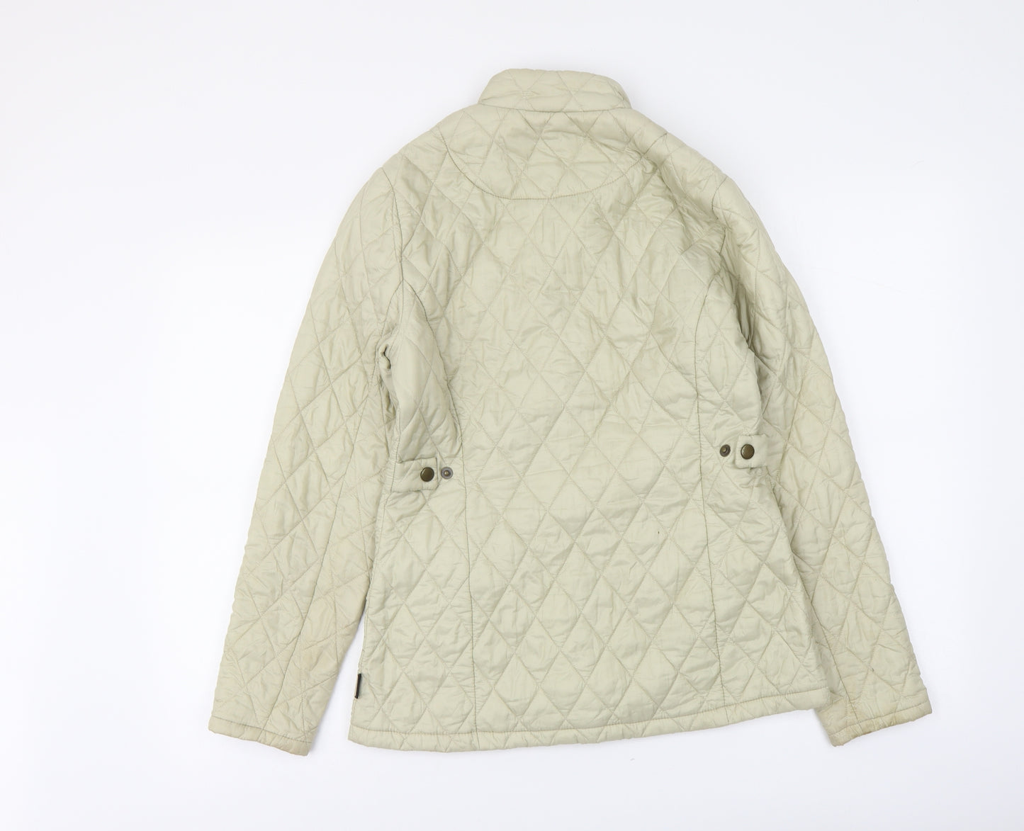Barbour Womens Beige Quilted Jacket Size 8 Snap